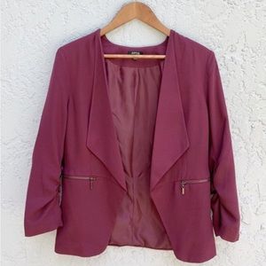 B2 - Apt 9 Burgundy Red Blazer, Contemporary Chic Jacket, Size 10, Business C…